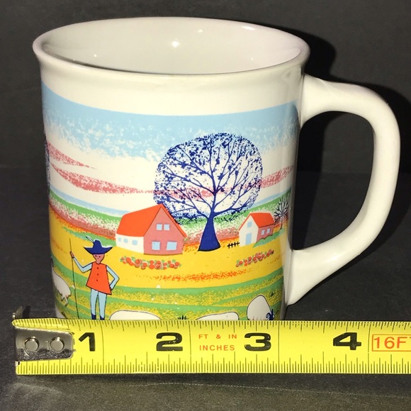 Vintage Stoneware Coffee/Tea Mug Village/Farm Scene Made In Japan - Picture 8 of 10